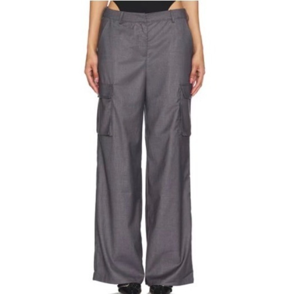 Revolve Superdown Serenity Cargo Pants Grey Wide Leg XS